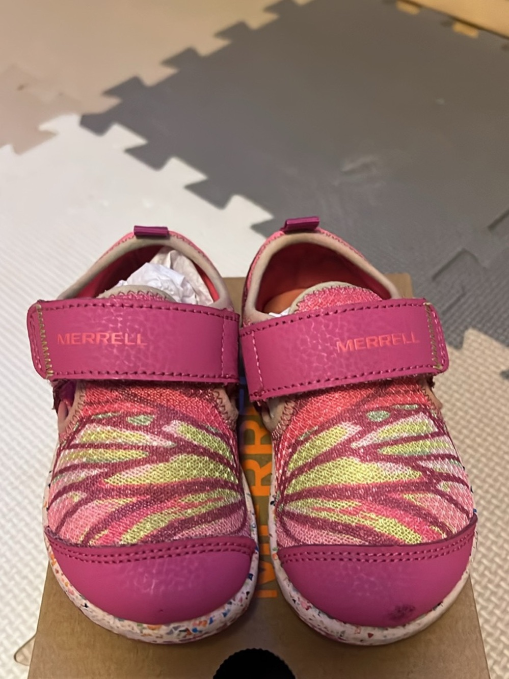 Merrell Kids Pink & Lime Slip-On Athletic Shoe